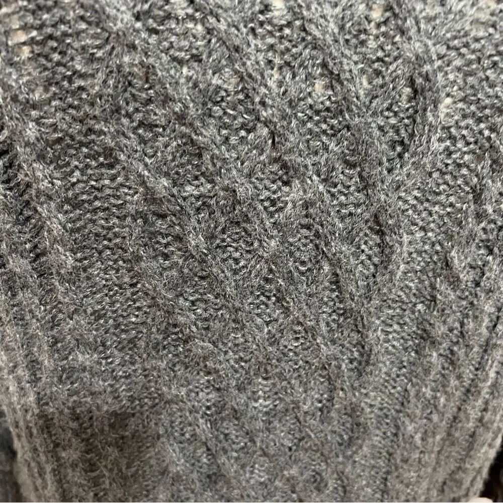 NWT Nordstrom Cali Be Charcoal Gray‎ Cable Knit Crew Neck Sweater - XL/1X